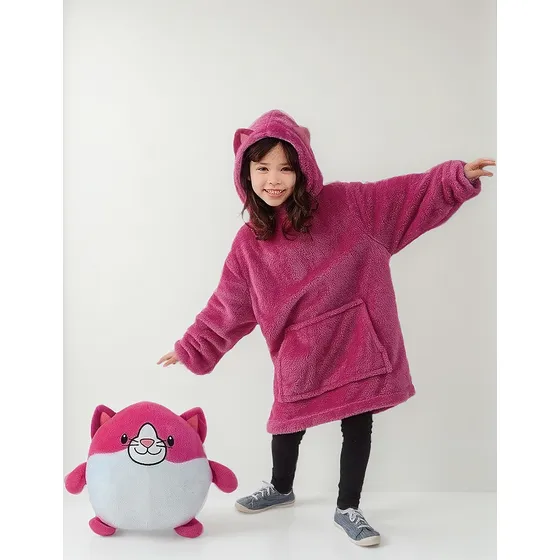 Peluche Convertible En Buzo Con Capucha Niños Suave Abrigado