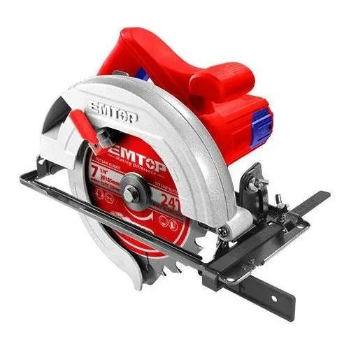 Sierra Circular De Mano 1400w Corte 45 90 Emtop Madera