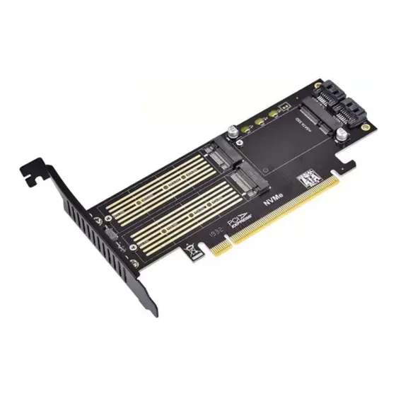 Placa Adaptador Pcie X16 A M2 Sata + M2 Nvme Ssd + Msata Ssd