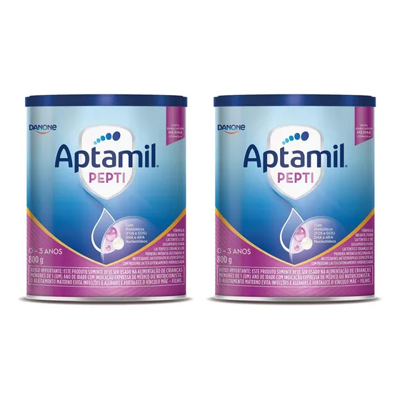 Aptamil fórmula infantil em pó sem glúten danone proExpert pepti en lata Kit de 2 de 800g de 0 a 36 meses