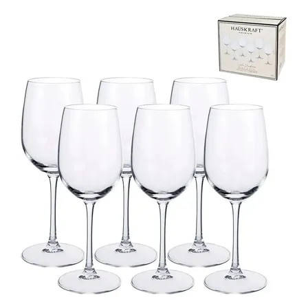 Jogo 6 Taças Vinho Água 600ml Vidro Transparente Galaxia Transparente
