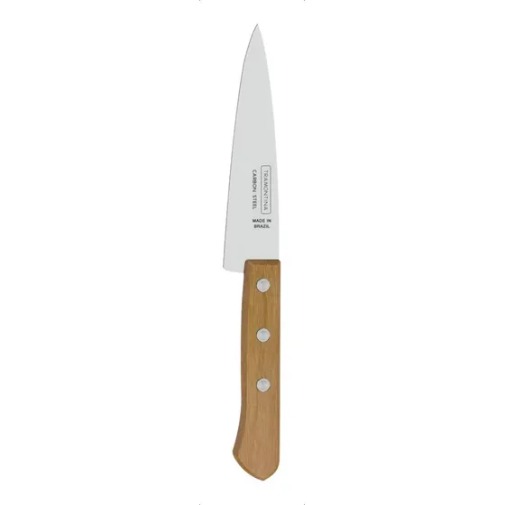Cuchillo de cocina para pescado de acero al carbono con mango de madera