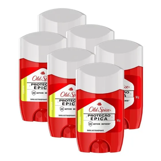 Kit 6 Desodorante Em Barra Old Spice Lenha 50g