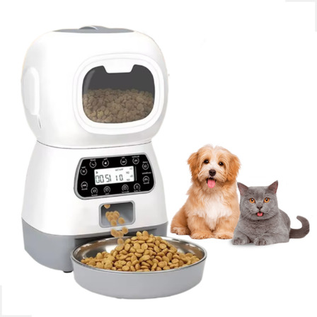 Alimentador Comedouro Automático Cães Gatos Pet Programável Cor Branco Alimentador Comedouro Automático Cães Gatos Pet Programável Cor Branco
