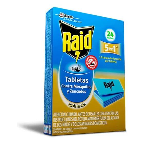 Raid Contra Mosquitos Y Zancudos 24 Noches Tabletas