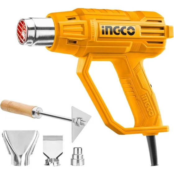 Pistola De Calor Ingco 2000w Profesional Con Boquillas Calor
