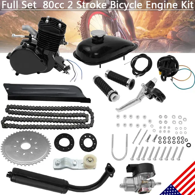 Kit Motor Bicicleta 80cc Motorizadade 2 Tiempo Gasolina Para