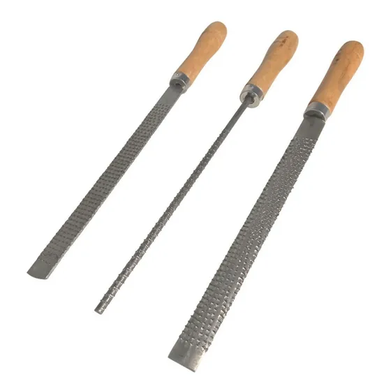 Set X 3 Piezas Escofina 8 Pulgadas Con Mango De Madera
