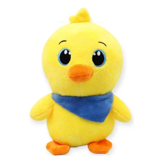 Peluche Patito Bebé Amarillo Bufanda Azul Suave Juguete 22cm