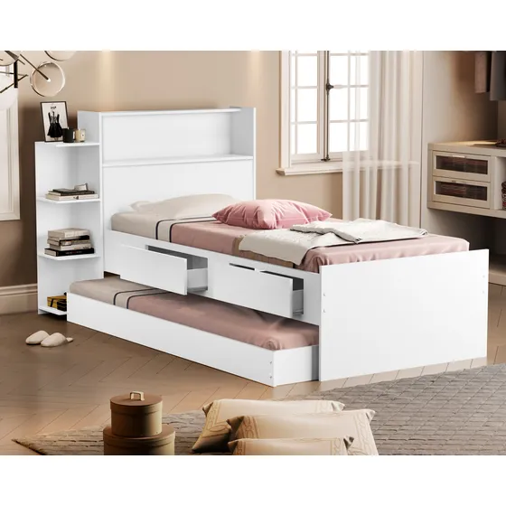 Bicama Cama Com Auxiliar Solteiro Isa - Branco