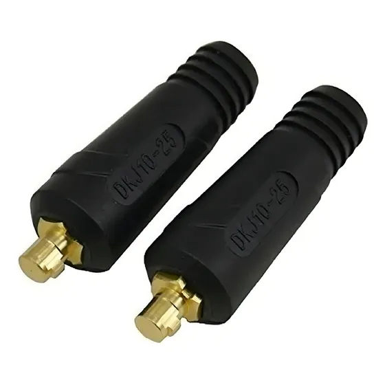 Kit 2 Conector Macho Cabo Inversora Solda 9mm Engate Rápido