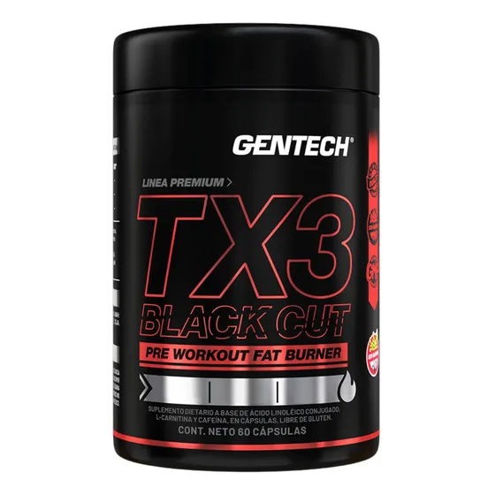 Quemador De Grasas Tx3 Gentech X60 Contiene Cla 1000 Mg
