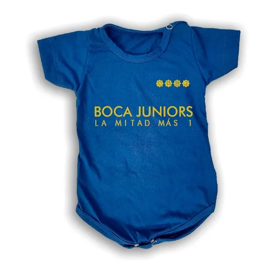Body Bebe Azul Algodon Boca Juniors Con Nombre Personalizado