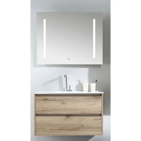 Mueble Gabinete  Set  Para Baño C/espejo Led 80x48cm Meraki