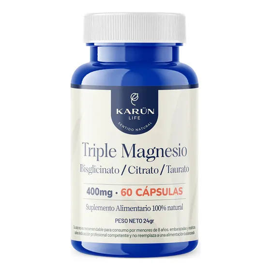 Triple Magnesio Bisglicinato, Citrato , Taurato 400mg 60 Cap
