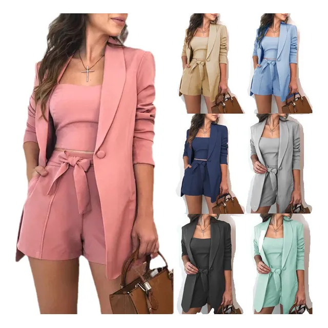 Conjunto De 3 Piezas Blazer + Pantalón + Chaleco Mujer