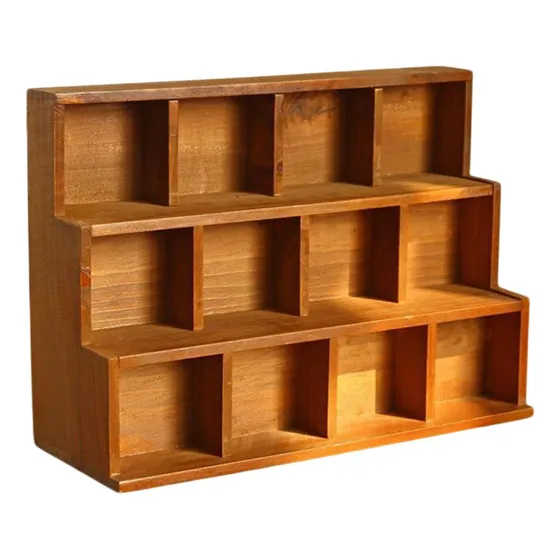Estante De Madera Con Soporte De Celosía 38cm X 13cm X 27cm