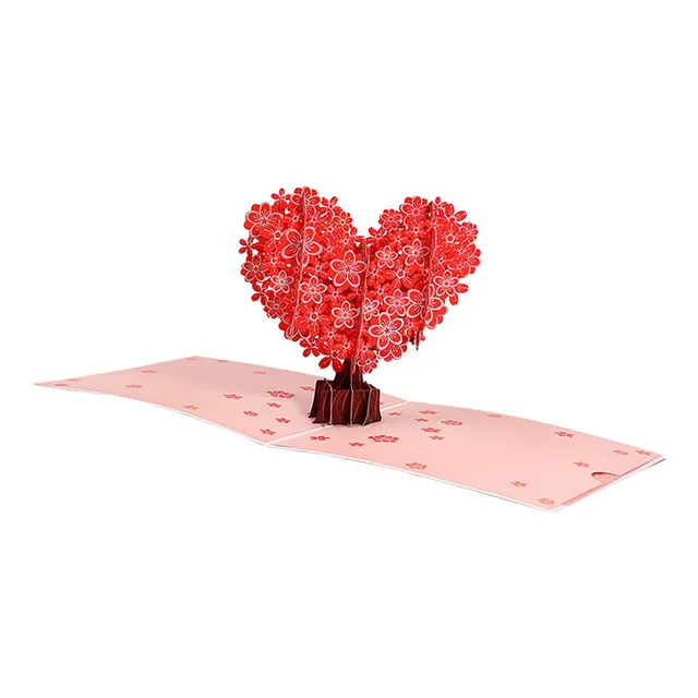 Ay Tarjetas De San Valentín Con Sobre, Corazón, Árbol,