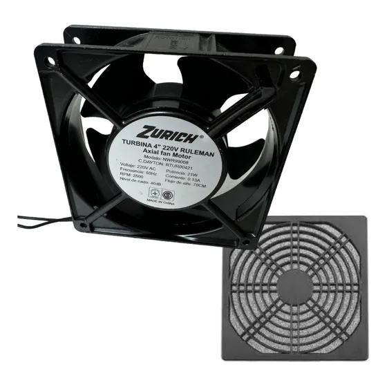 Turbina Cooler 4  120mmx120mm Ruleman 220v + Rejillas Kit