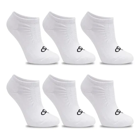 Kit 6 Pares Meia Invisível Olympikus Unissex Confortável Branco Liso 39/44