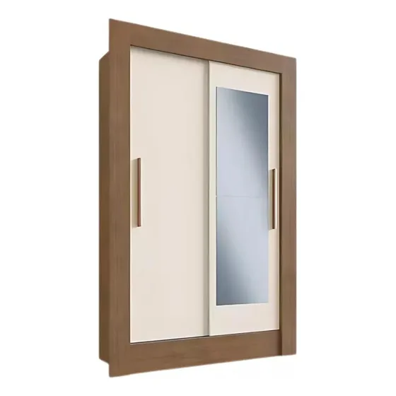 Ropero Placard 2 Puertas Corredizas C/espejo Dormitorio Color Marrón oscuro