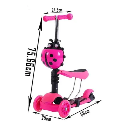 Scooter Monopatin 5 En 1 Ajustable Chinita / Color Celeste