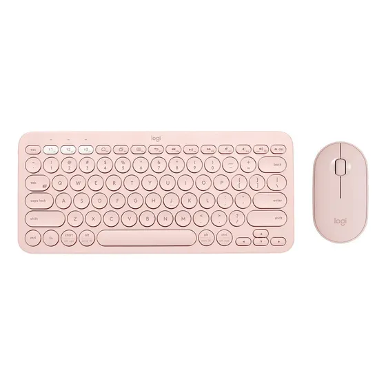 Kit de teclado y mouse inalámbrico Logitech K380 + M350 Español de color rosa