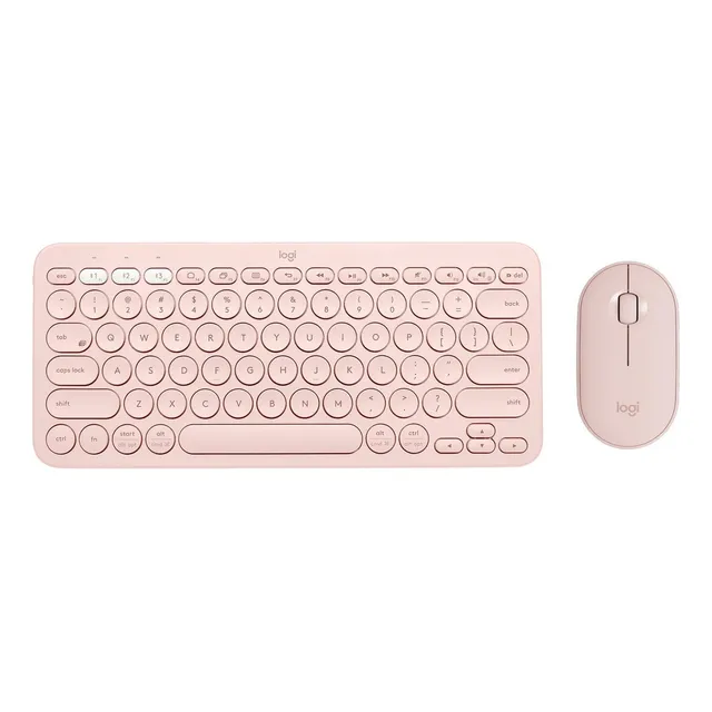 Kit de teclado y mouse inalámbrico Logitech K380 + M350 Español de color rosa