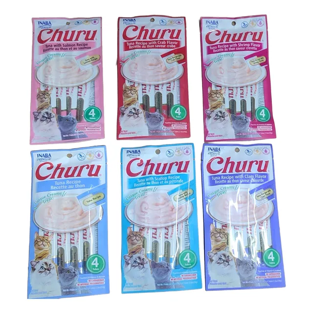 Churu Premios Lamible Para Gatos Sabores Combinados 24 Pz
