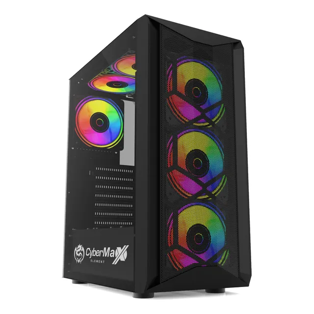 Case Gamer Cybertel Element Cbx 5011 Rgb 6 Fan Doble Ring