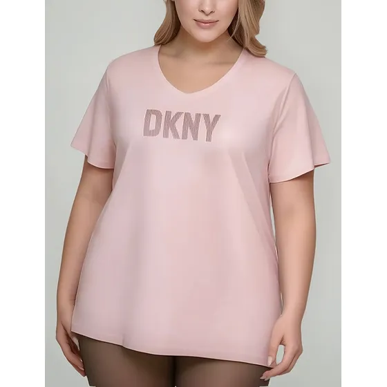 Remera Donna Karan  New York, Dkny Logo, Rosa, Talle 3x 