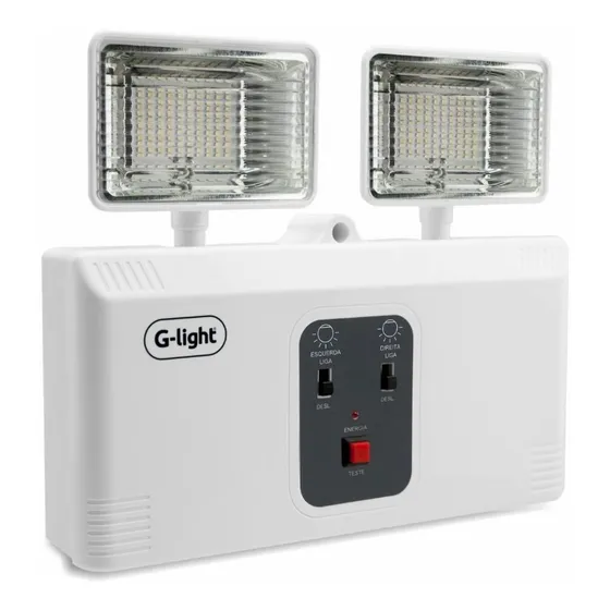 10 Luminária Bloco Autônomo Led Emergência 10w 1200lm 6500k 