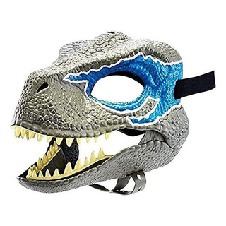 Mascarilla Bucal Móvil Dinosaurio Velociraptor Color Azul Mascarilla Bucal Móvil Dinosaurio Velociraptor Color Azul