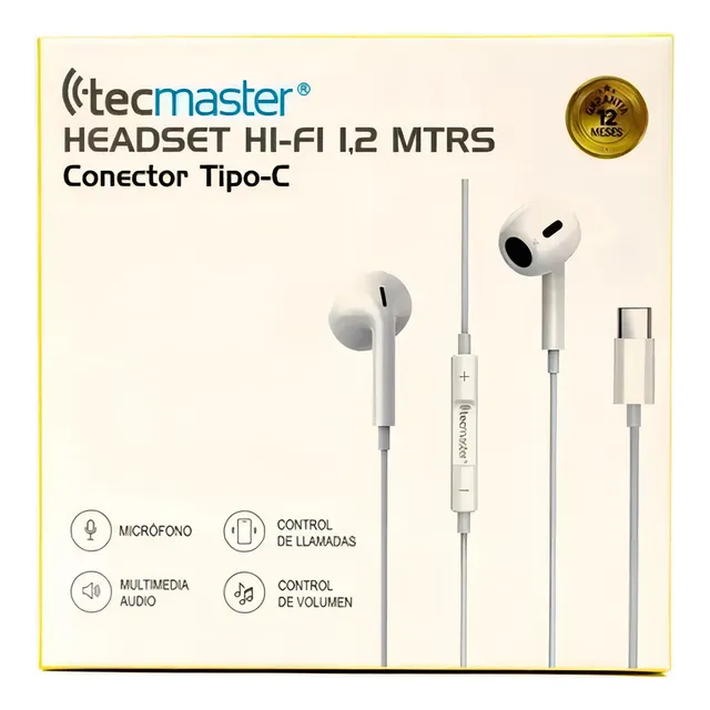 Audfonos In Ear Hi-fi Conector Tipo C Tm-300516 Color Blanco