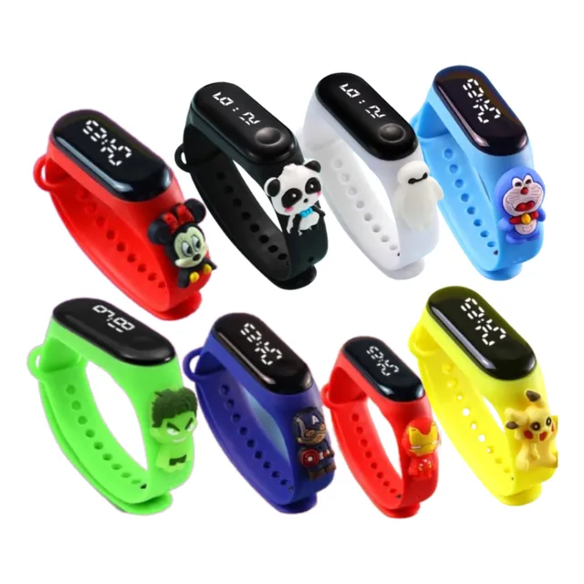 Reloj Digital Led Niños Super Herores 10unids Silicona