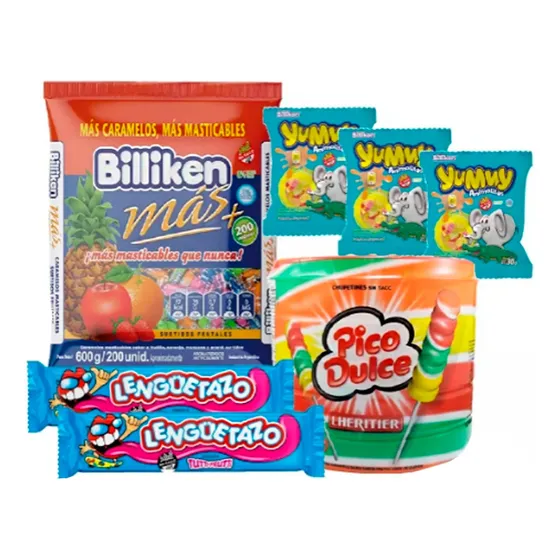 Combo Celeste Golosinas X Mayor 15 Chicos - Verano Delipop