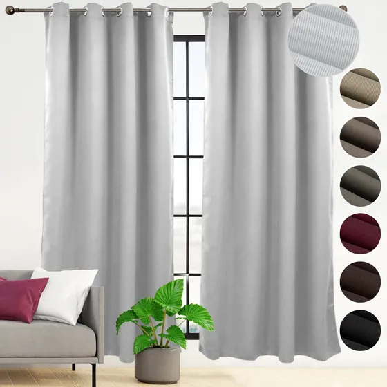 Cortina Blackout Premium 2 Paneles 280x220cm Para Ventana Habitación Sala Color Plata