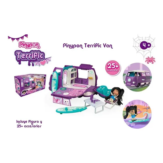 Pinypon Van Terrific Trasformable En Barca Con Tobogan