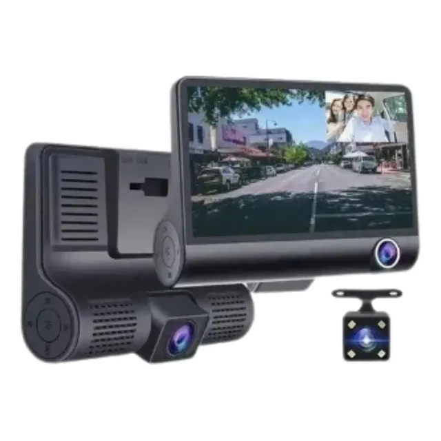 Cámara Dvr Doble Trasera Y Delantera Para Auto Full Hd Graba