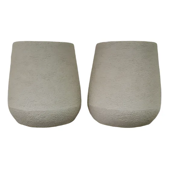 Macetas Plasticas Rotomoldeadas Set X 2 Mate 30 Símil Piedra
