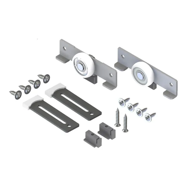 Sistema Porta Correr Rodizio+ Guia Guarda Roupa Rack Kit 1 P