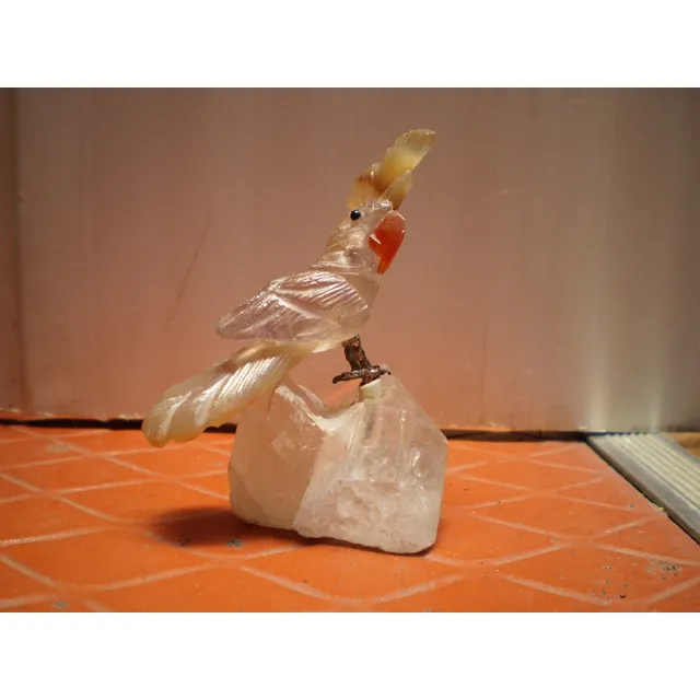 Piedra De Amatista Y Agata. Forma De Lorito Usado. Brasileño