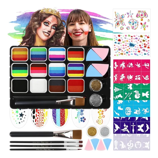 Kit Paleta Pinta Carita Aqua Color Pintura Facial Infantil