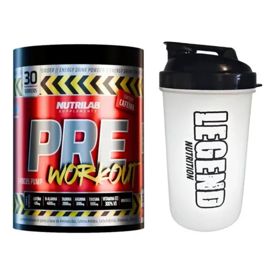 Nutrilab Pre Work Sabor Frambuesa 300g + Vaso Legend 600ml