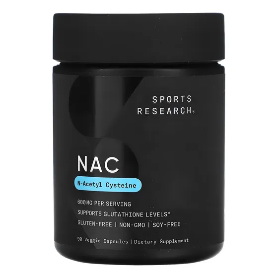 Sports Research Nac N-acetilcisteína 600 Mg 90 Cáps Vegetal Sin Sabor