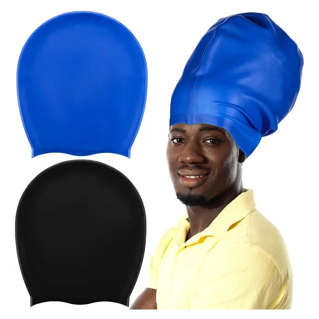 2 Gorro Natacion Extra Grand Para Trenza Pelo Largo Dama