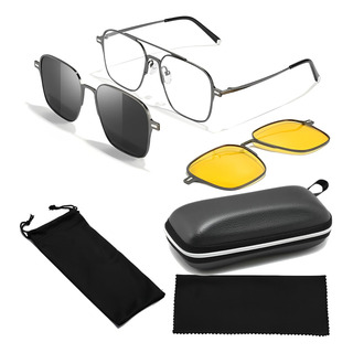 Lentes Armazón Gota Metálico Clip 3 En 1 Graduar Polarizados Lentes Armazón Gota Metálico Clip 3 En 1 Graduar Polarizados