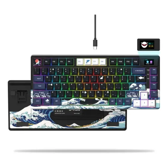 Teclado Mecânico Womier S-k80 Com Fio E Display Oled Rgb