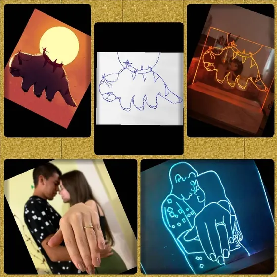 Lampara Led 3d Pantalla Acrilico Fotos Personalizadas Rgb