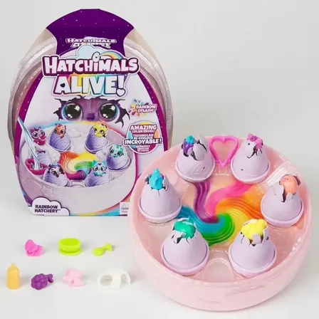 Hatchimals Alive Pack 6 Ovos Surpresa Rainbow Hatchery Sunny Multicolor / Rosa Predominante